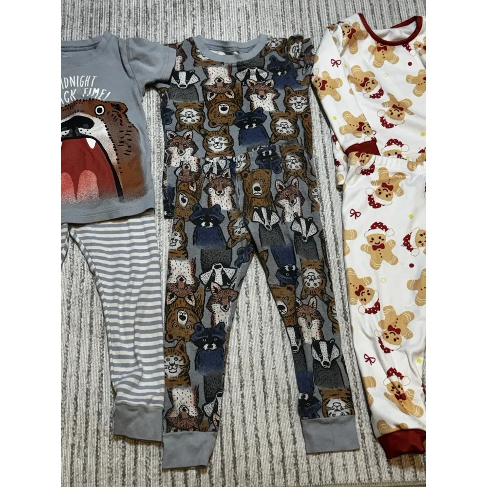 Toddler Boys Pajama Bundle 3T Carters‎ SHEIN Bear Woodland Gingerbread
